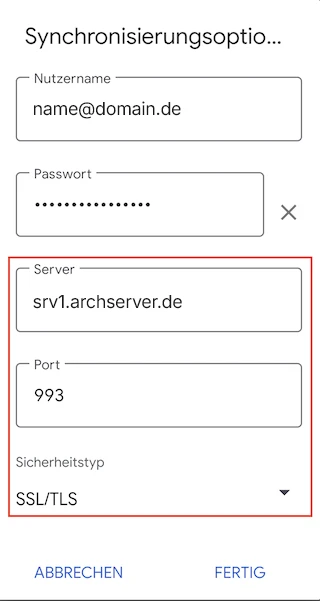 E Mail Konfiguration Android Gmail 15 DE srv