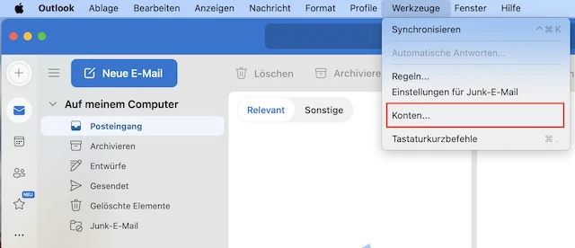 E Mail Konfiguration Outlook fuer Mac neu 01 de