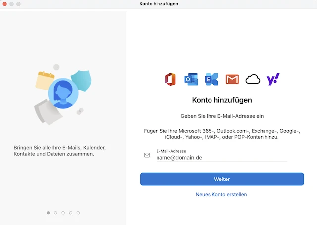 E Mail Konfiguration Outlook fuer Mac neu 03 de